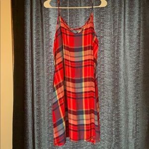 Xl red plaid sun dress